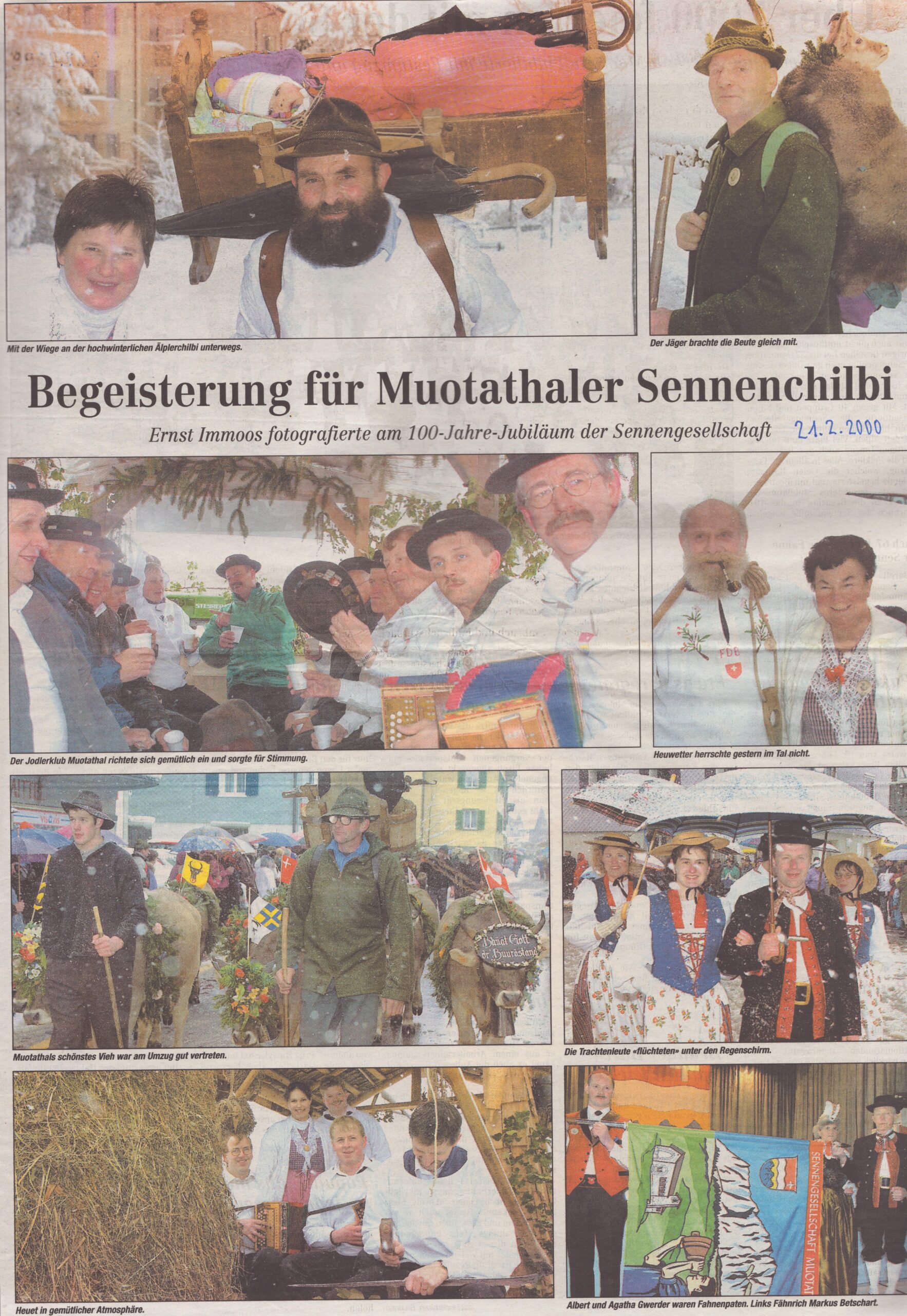 100 Jahre Jubiläum
Ernst Immoos, Bote der Urschweiz, 2000, Ze182