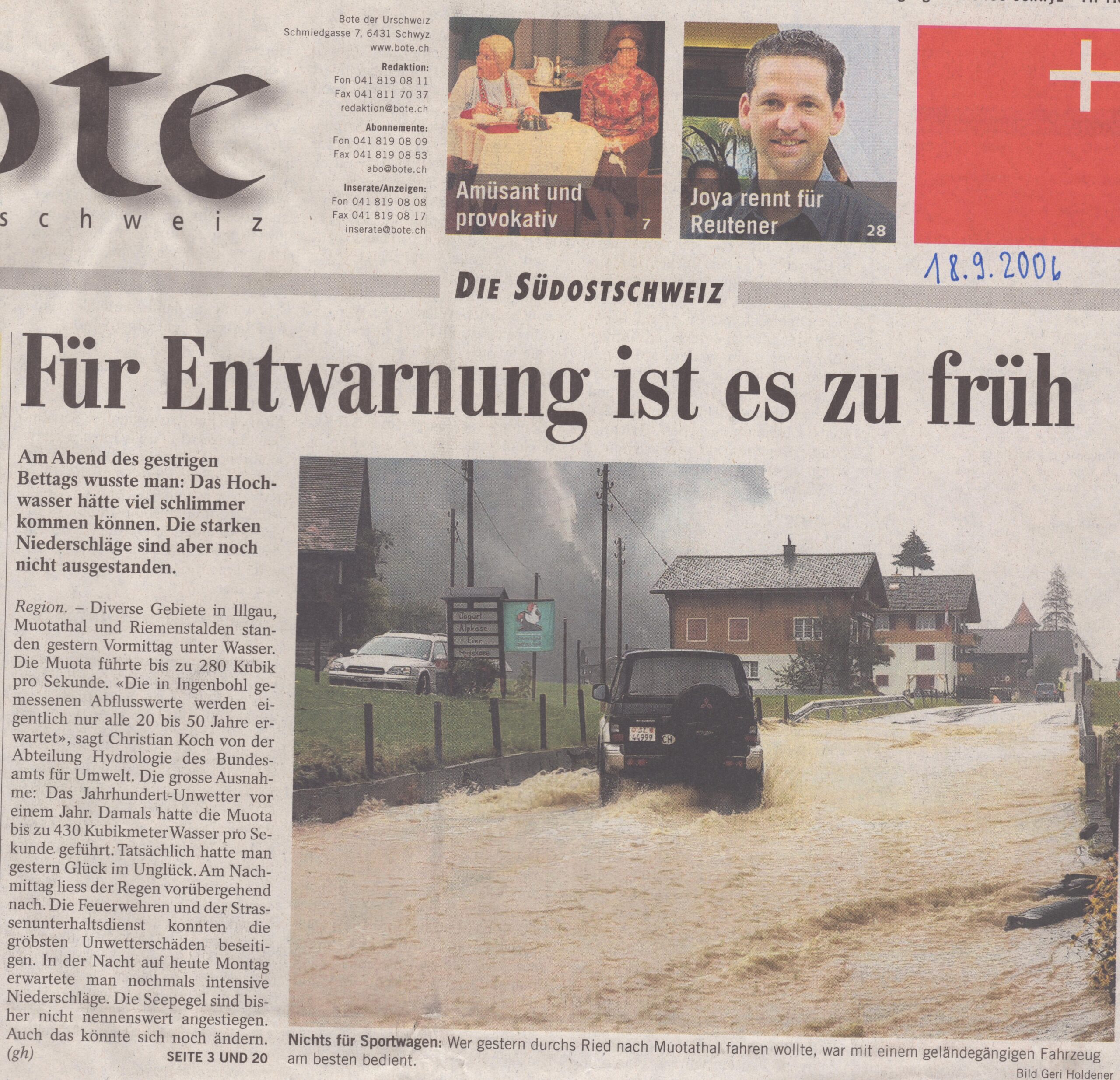 Überschwemmung
Region, Bote der Urschweiz, 2006, Ze193