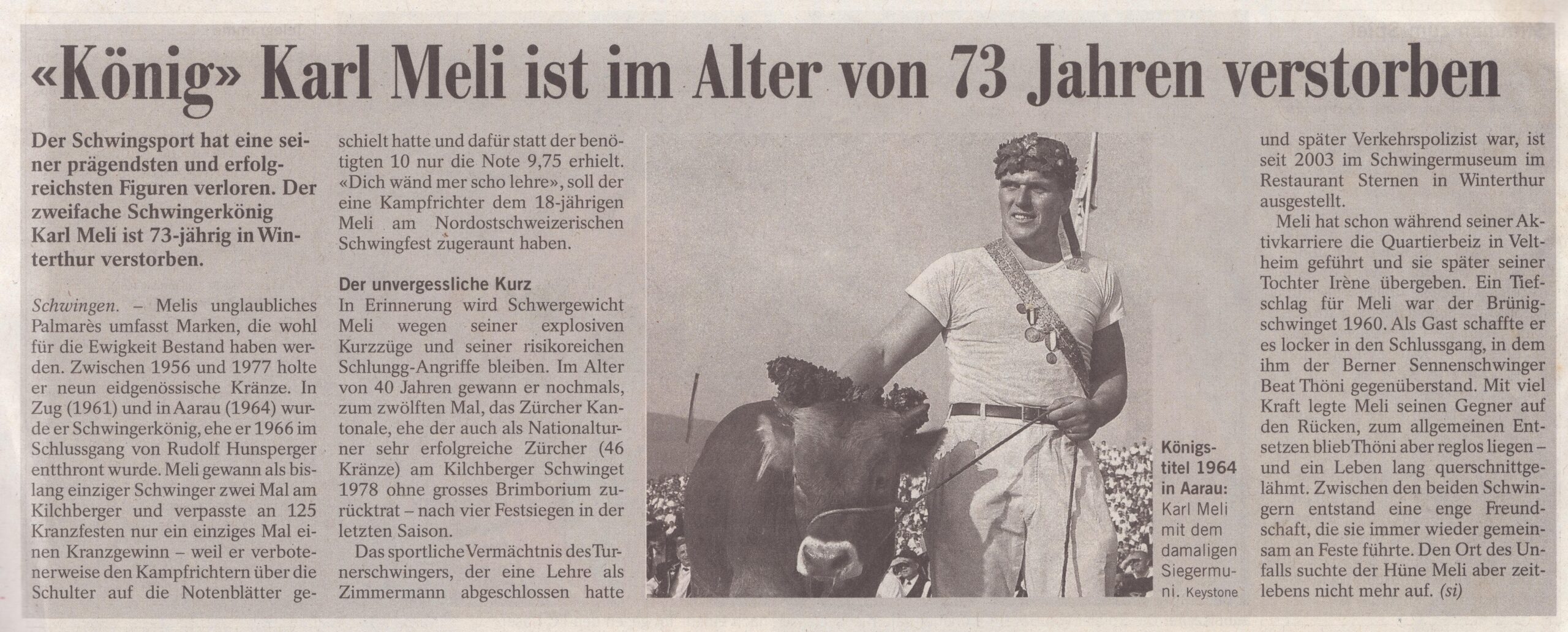 Schwingerkönig
Schwingen, Bote der Urschweiz, Jahr nicht bekannt, Ze197