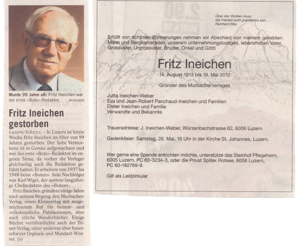 Heimatkunde
Luzern-Schwyz, Bote der Urschweiz, 2012, Ze198