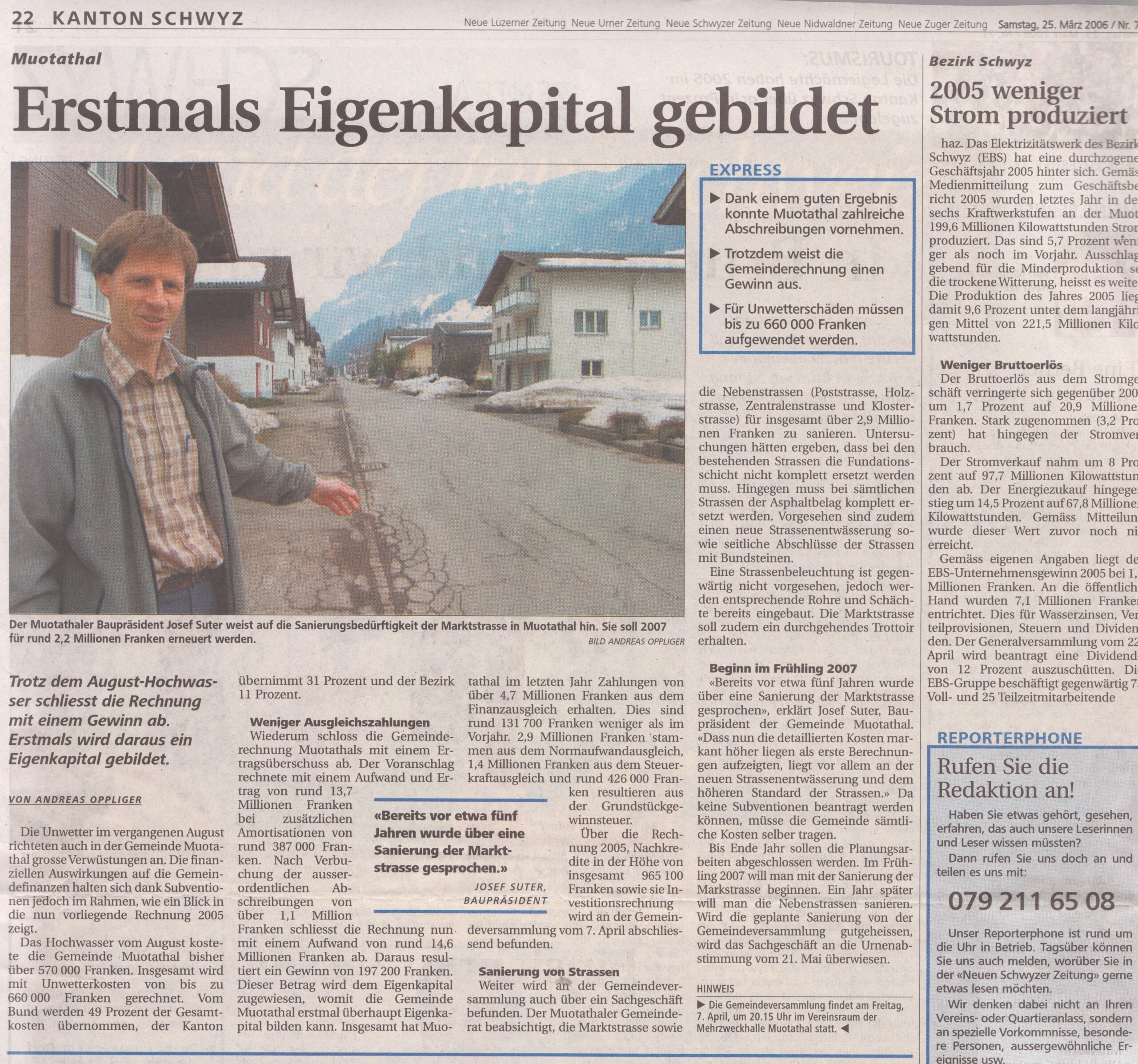 Josef Suter
Andreas Oppliger, Schwyzer Zeitung, 2006, Ze199