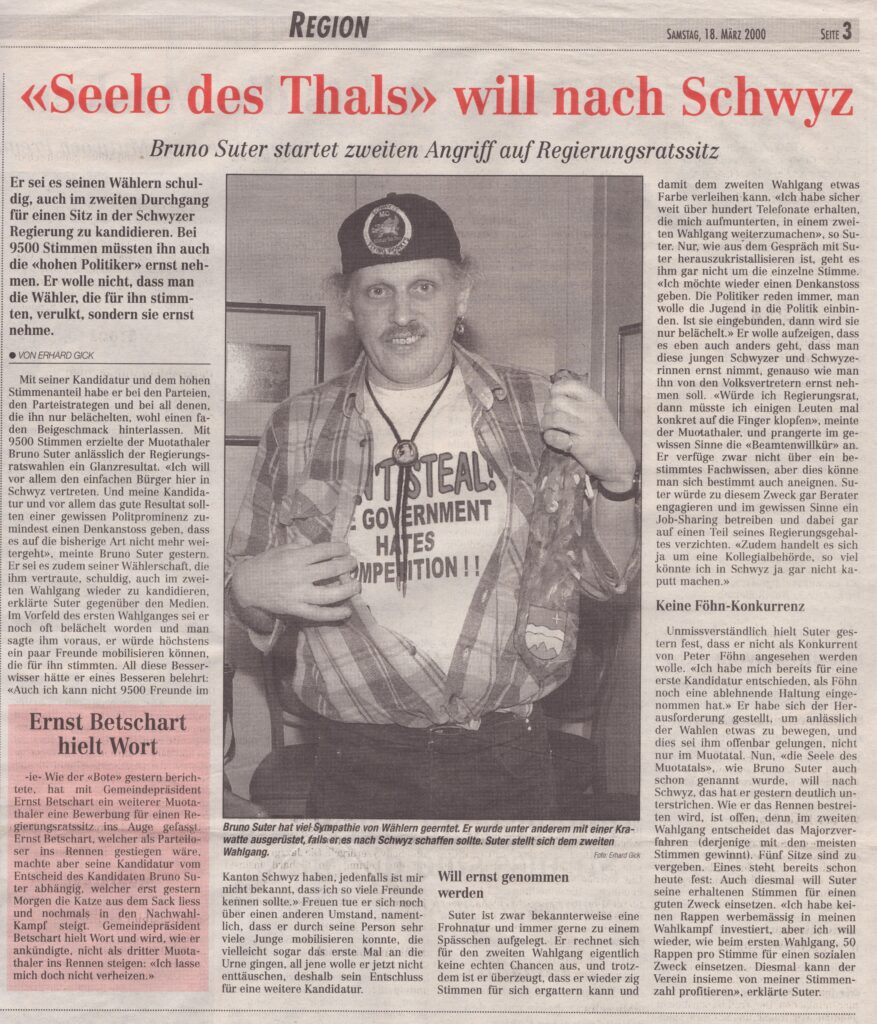 Bruno Suter
Erhard Gick, Bote der Urschweiz, 2000, Ze203