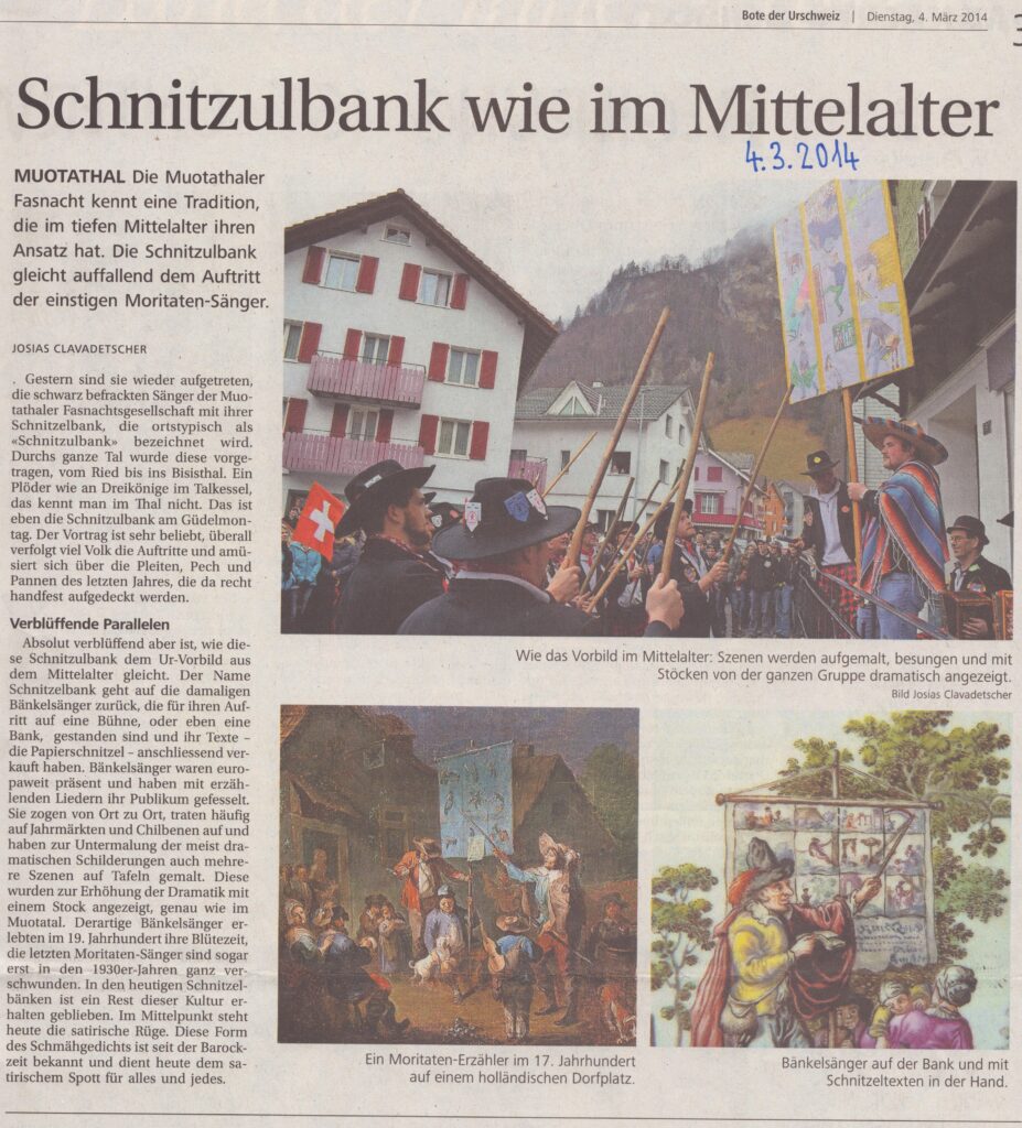 Fasnacht Muotathal
Josias Clavadetscher, Bote der Urschweiz, 2014, Ze205