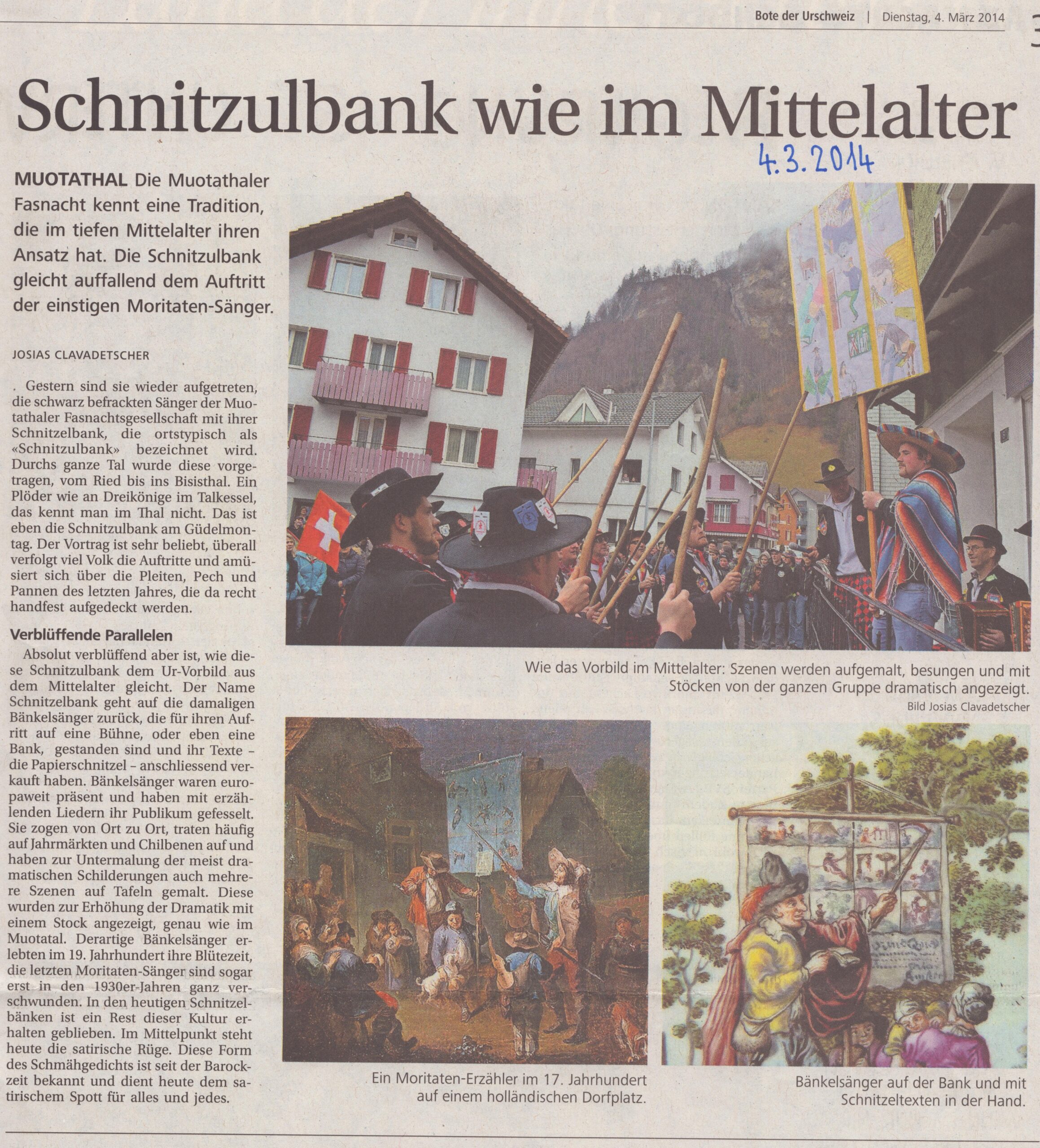 Fasnacht Muotathal
Josias Clavadetscher, Bote der Urschweiz, 2014, Ze205
