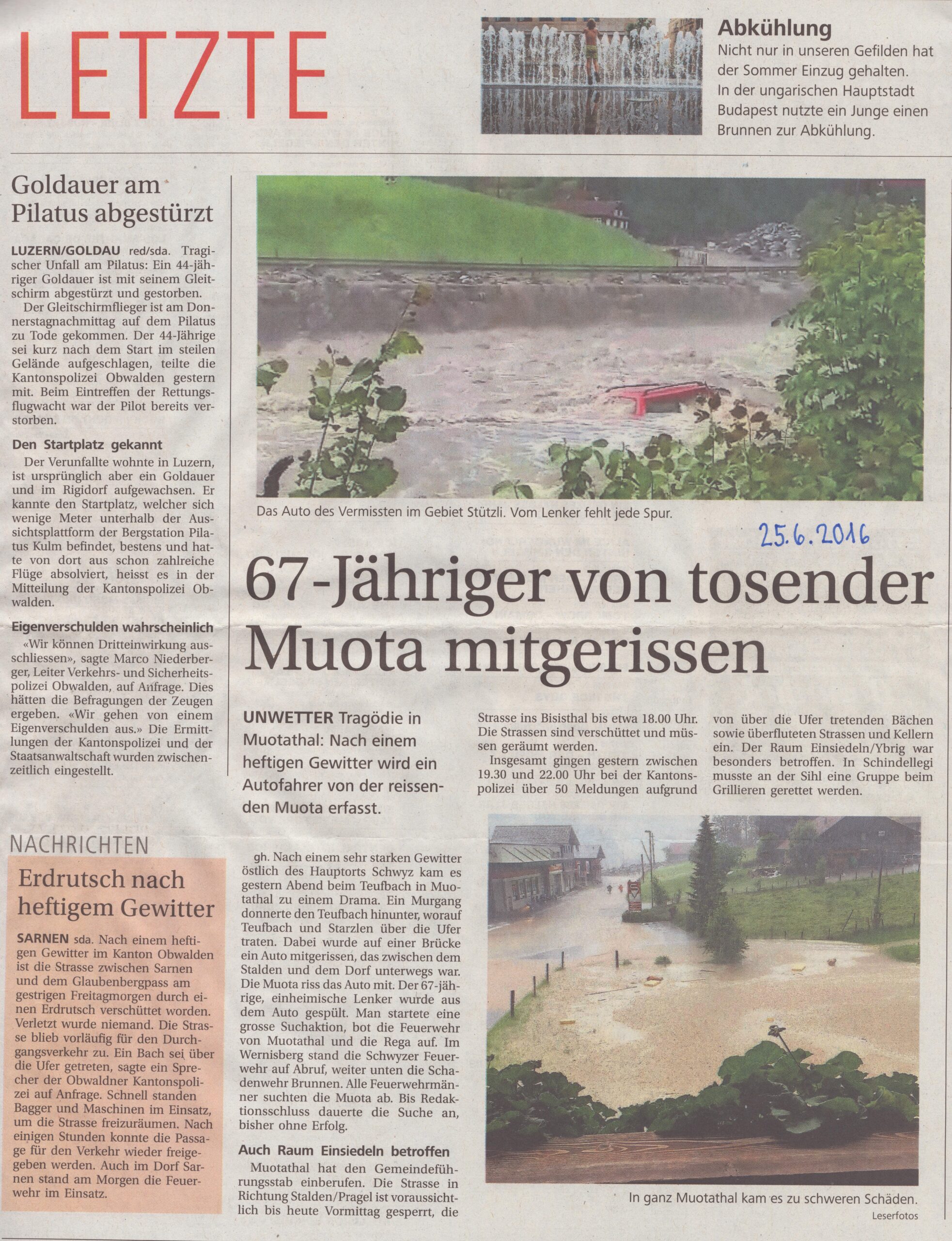 R. Schelbert vermisst
gh, Bote der Urschweiz, 2016, Ze211