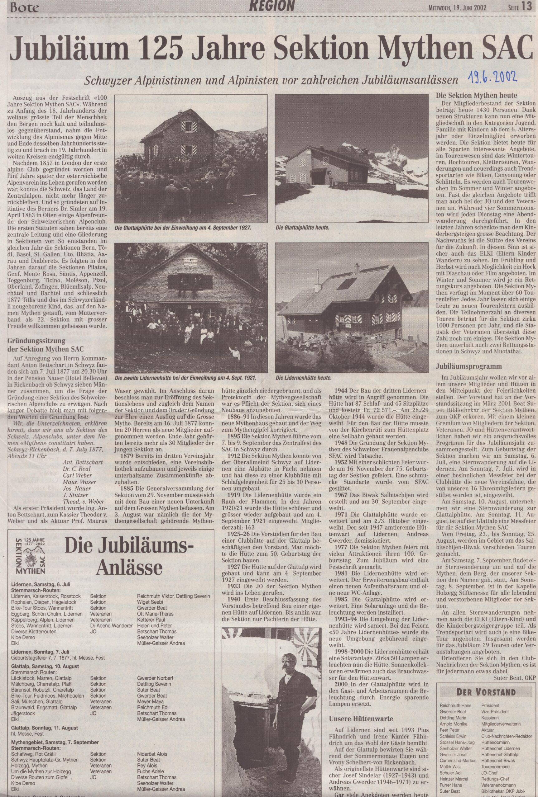 Jubiläum
Beat Suter, Bote der Urschweiz, 2012, Ze215