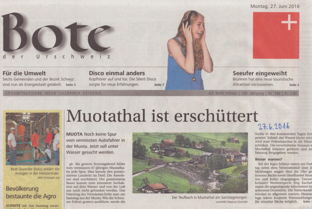 R. Schelbert vermisst
gh, Bote der Urschweiz, 2016, Ze224