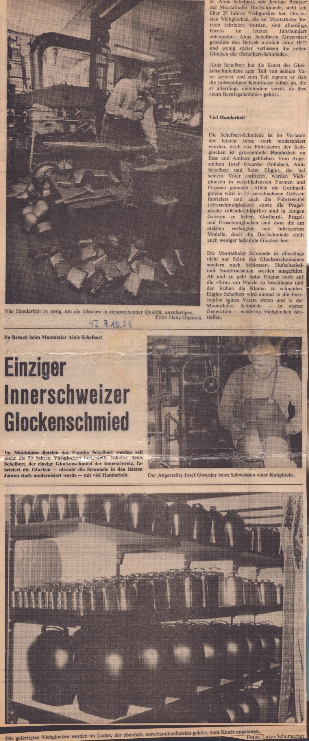 Alois Schelbert
Dany Gignoux, Schwyzer Zeitung, 1981, Ze226