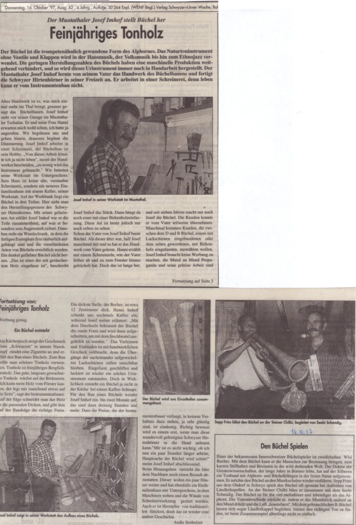 Büchel Josef Imhof
Andie Seeholzer, Schwyzer Woche, 1997, Ze228