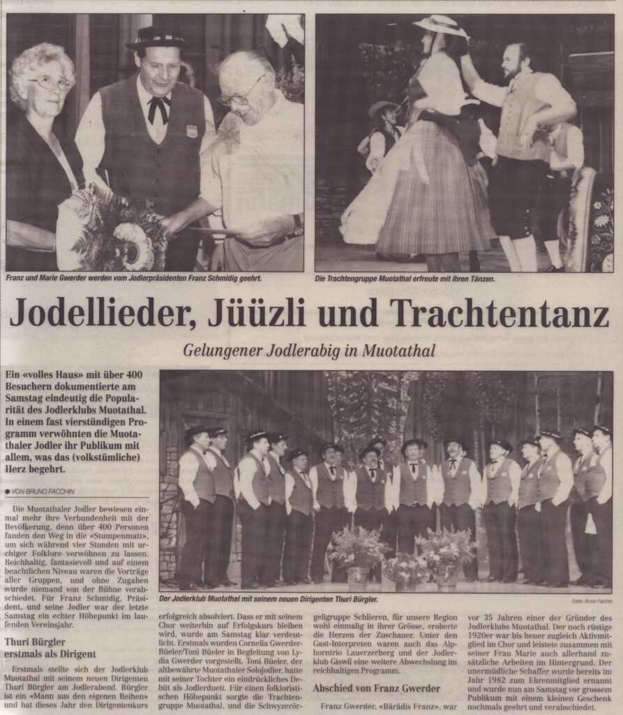 Thuri Bürgler
Bruno Facchin, Bote der Urschweiz, 1998, Ze229