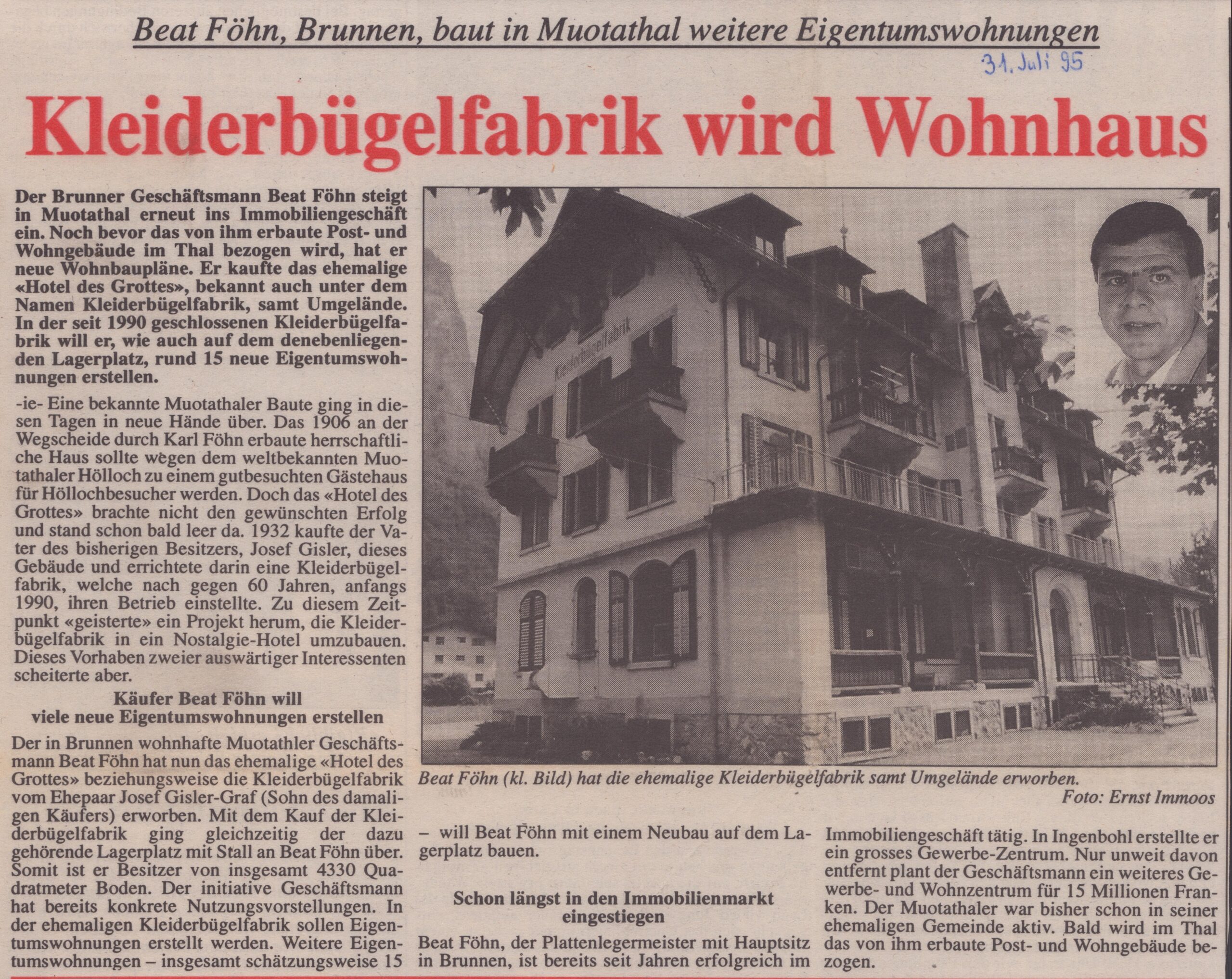 Beat Föhn
Ernst Immoos, Bote der Urschweiz, 1995, Ze232