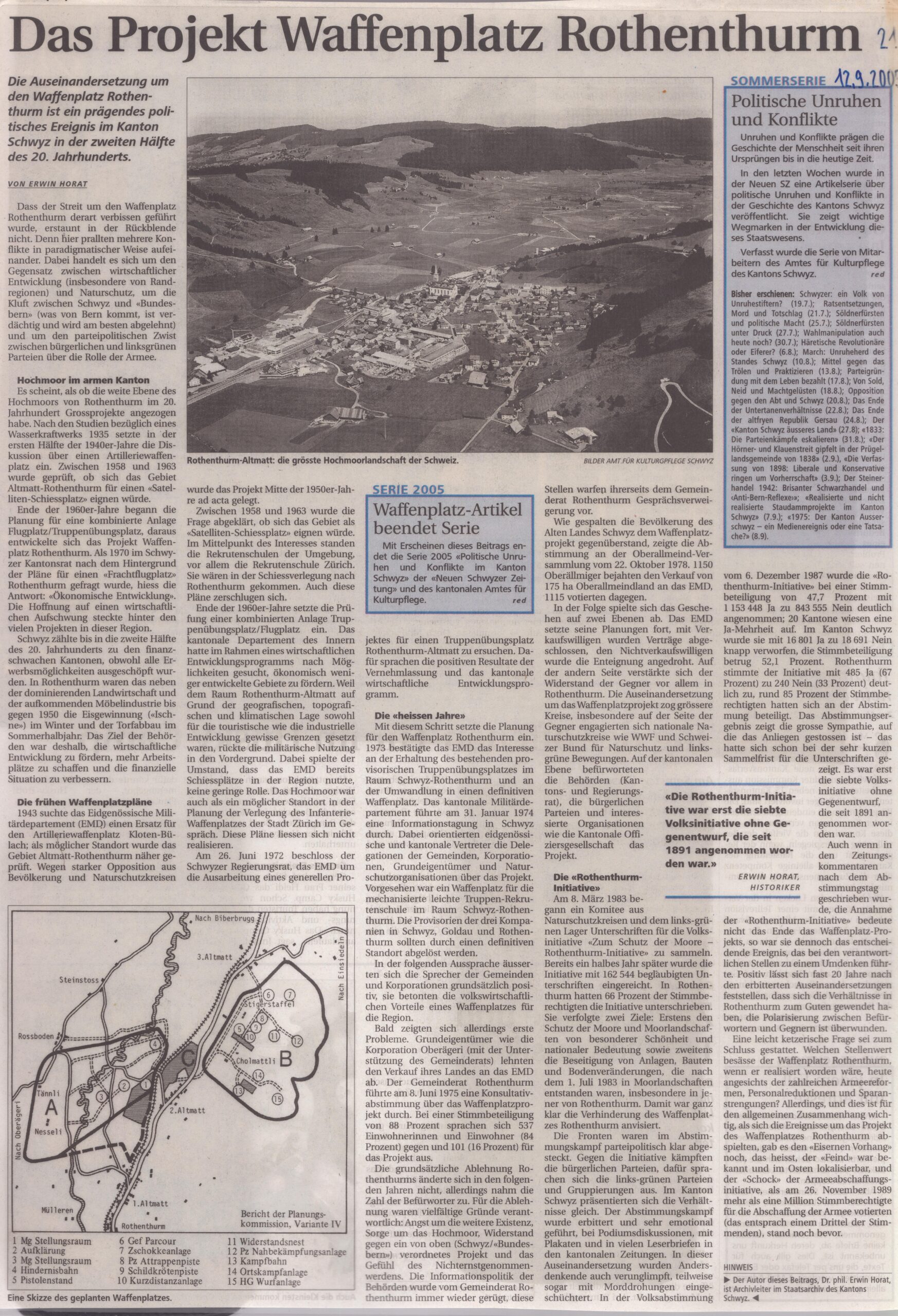 Streit um Moor
Erwin Horat, Schwyzer Zeitung, 2005, Ze235