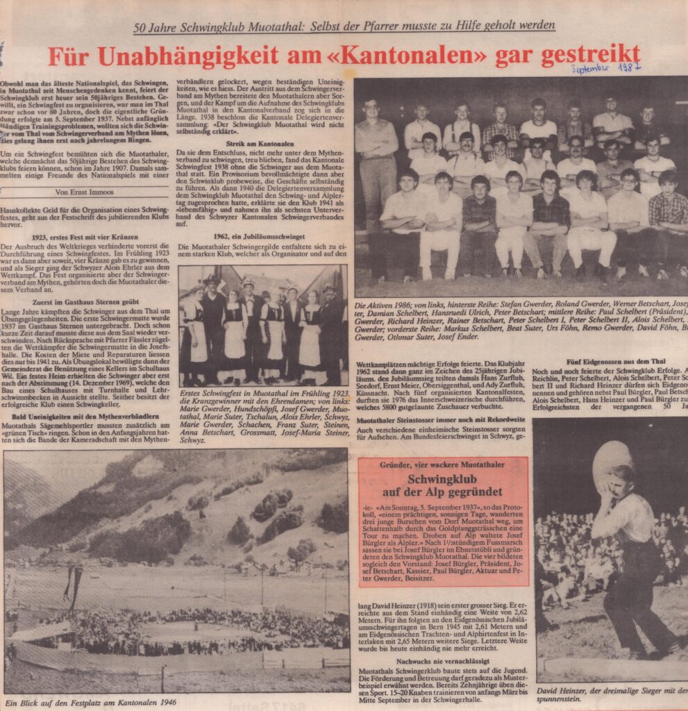 Jubiläum
Ernst Immoos, Bote der Urschweiz, 1987, Ze241