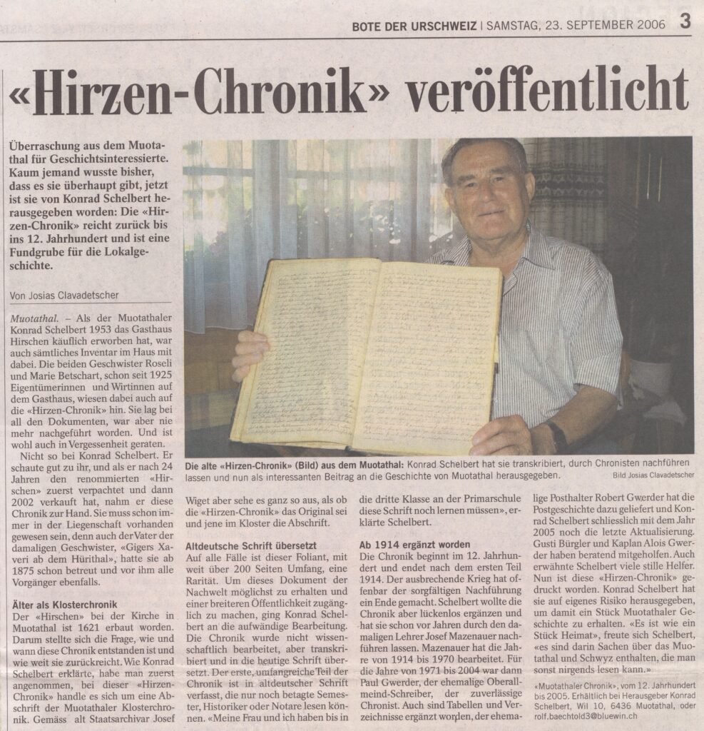 Konrad Schelbert
Josias Clavadetscher, Bote der Urschweiz, 2006, Ze242