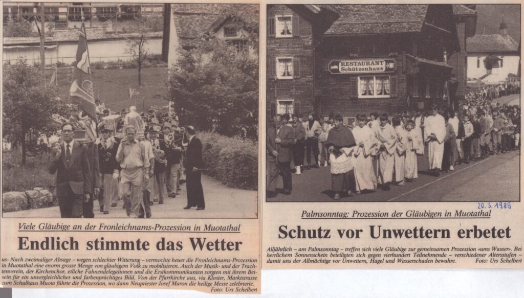 Fronleichnam Palmsonntag Prozession
Urs Schelbert, Bote der Urschweiz, 1989, Ze247
