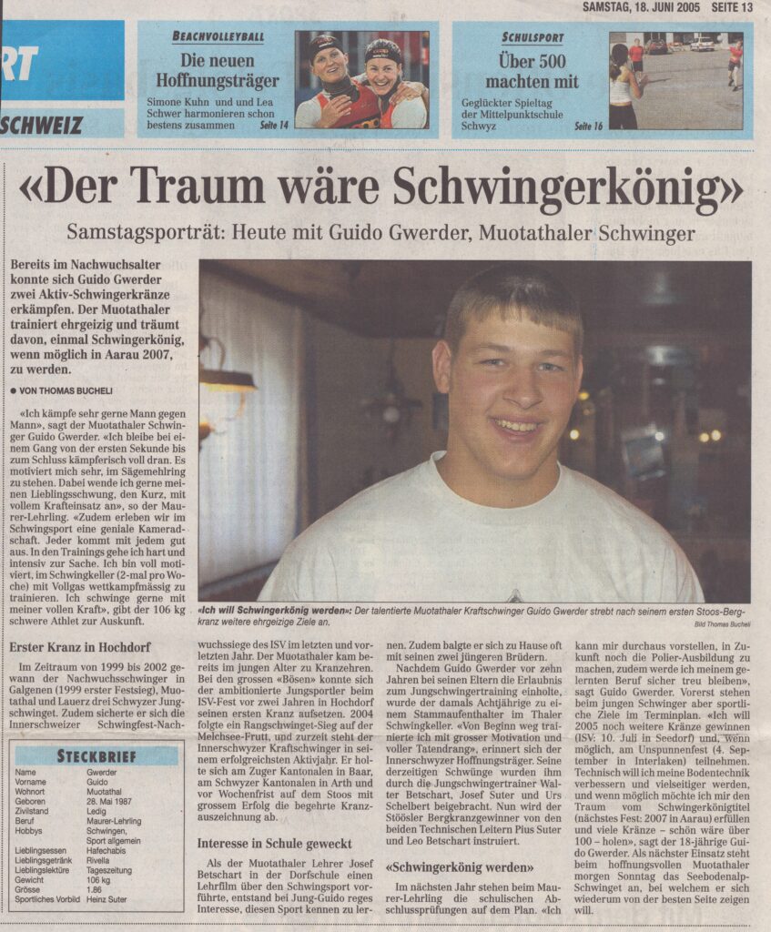 Guido Gwerder
Thomas Bucheli, Bote der Urschweiz, 2005, Ze257