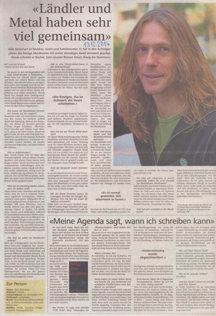 Aldo Betschart
Nicole Auf der Maur, Bote der Urschweiz, 2014, Ze268