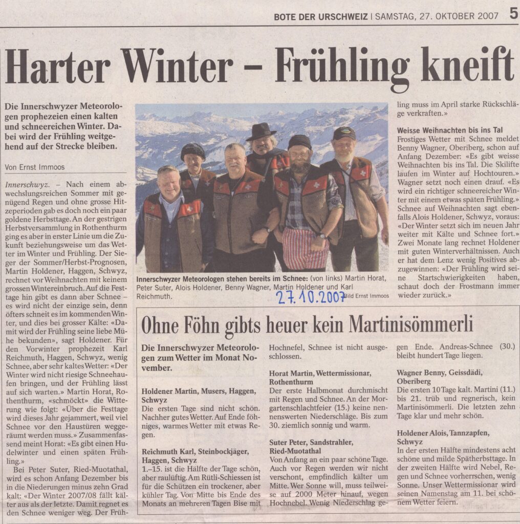 Martinisömmerli
Ernst Immoos, Bote der Urschweiz, 2007 Ze269