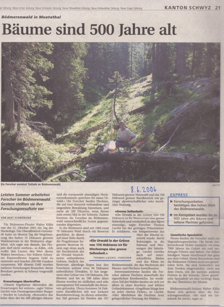 Bödmerenwald
Bert Schnüriger, Schwyzer Zeitung, 2006, Ze270
