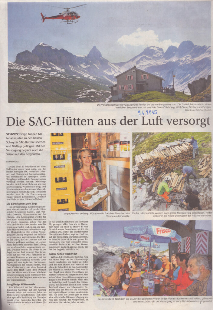 Glattalp Lidernen
Erhard Gick, Bote der Urschweiz, 2015, Ze275