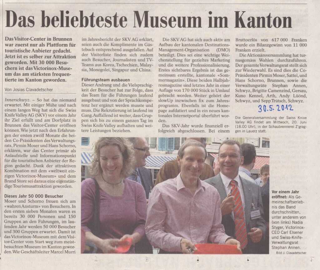 Vistor-Center Brunnen
Josias Clavadetscher, Bote der Urschweiz, 2012, ZeVic51