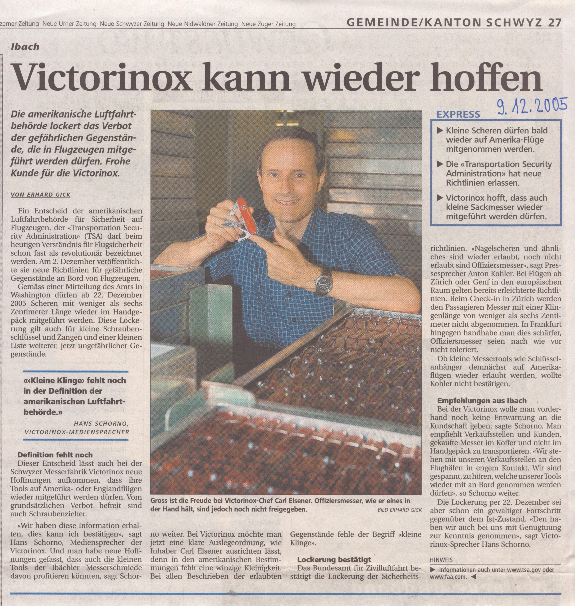 Verbot in Flugzeugen
Erhard Gick, Schwyzer Zeitung, 2005, ZeVic56