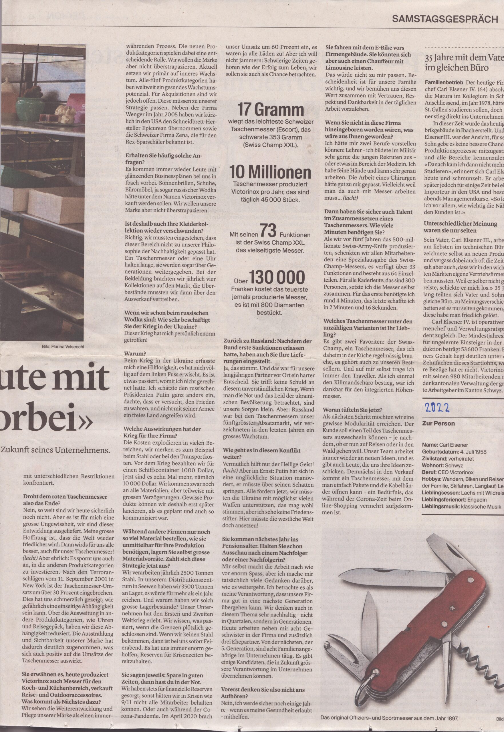 Samstagsgespräch
Flurina Valsecchi, Bote der Urschweiz, 2022, ZeVic60