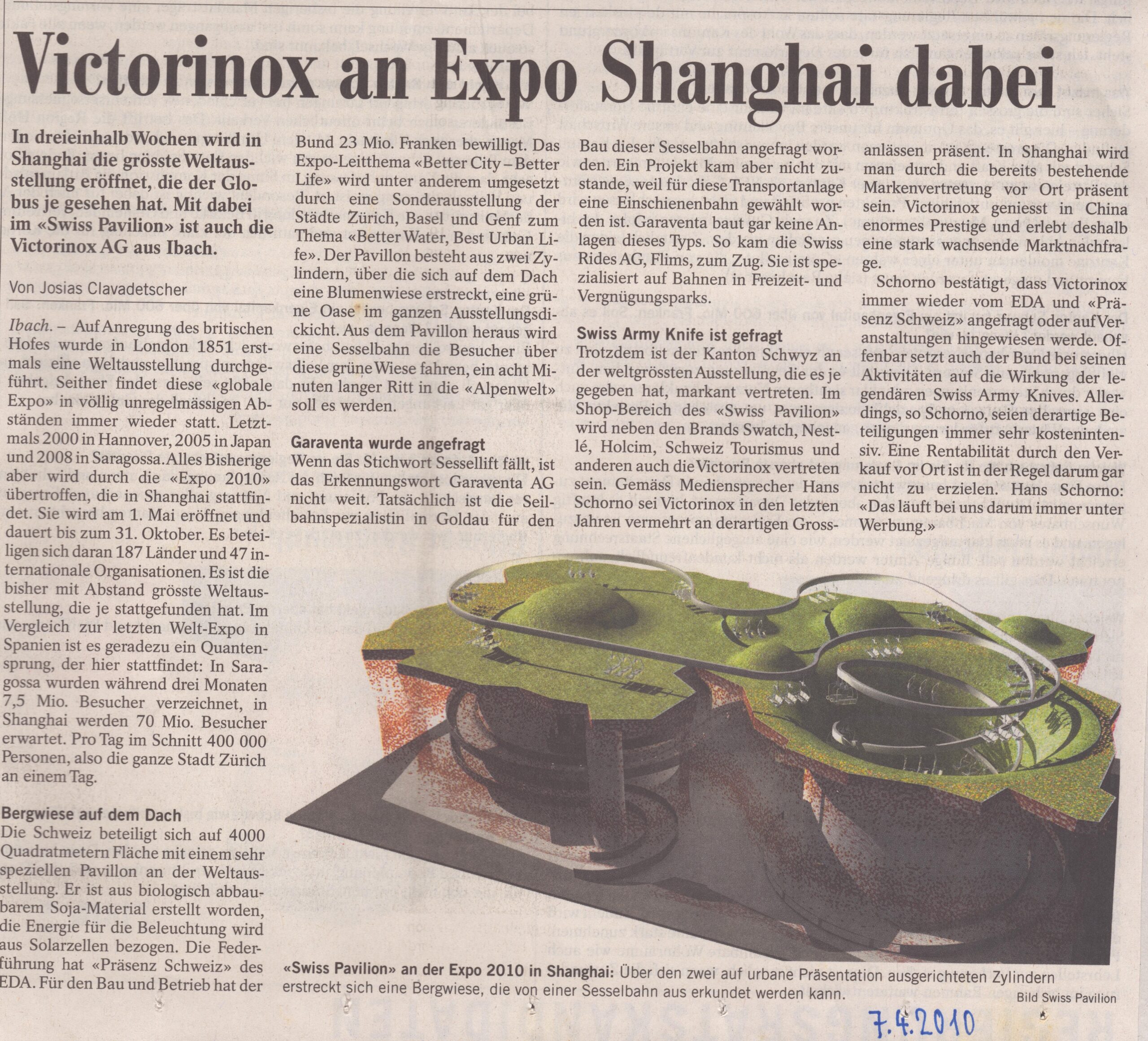 Expo in China
Josias Clavadetscher, Bote der Urschweiz, 2010, ZeVic62