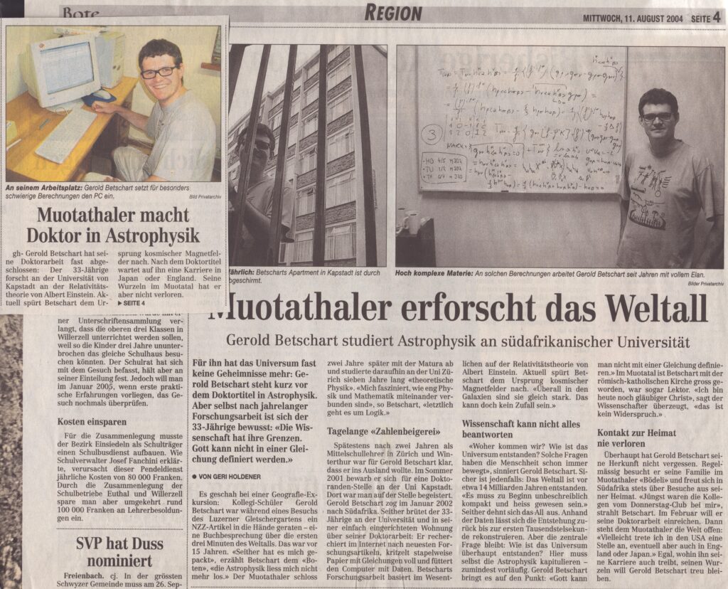 Gerold Betschart
Geri Holdener, Bote der Urschweiz, 2004, Ze282