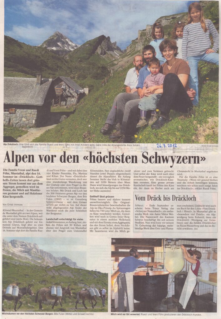 Familie Föhn Dräckloch
Ernst Immoos, Bote der Urschweiz, 2012, Ze285