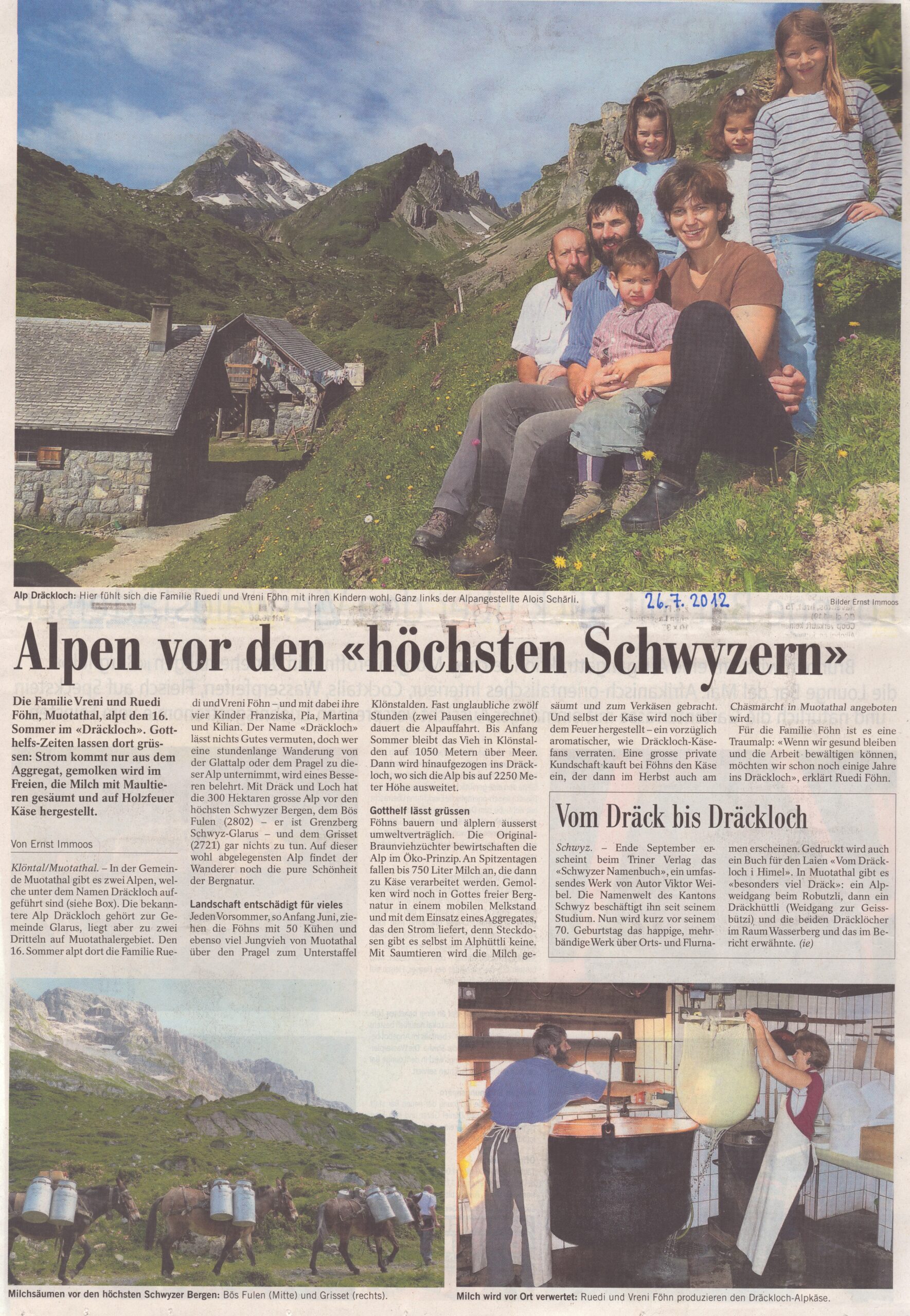 Familie Föhn Dräckloch
Ernst Immoos, Bote der Urschweiz, 2012, Ze285