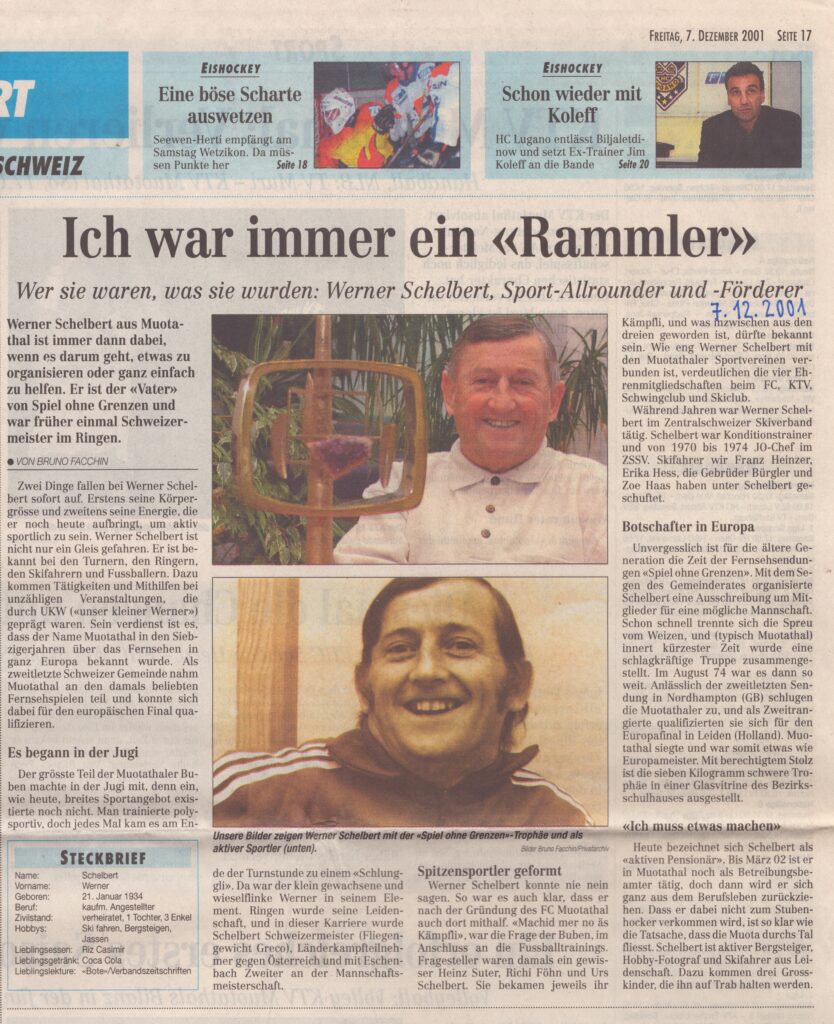 Werner Schelbert
Bruno Facchin, Bote der Urschweiz, 2001, Ze288