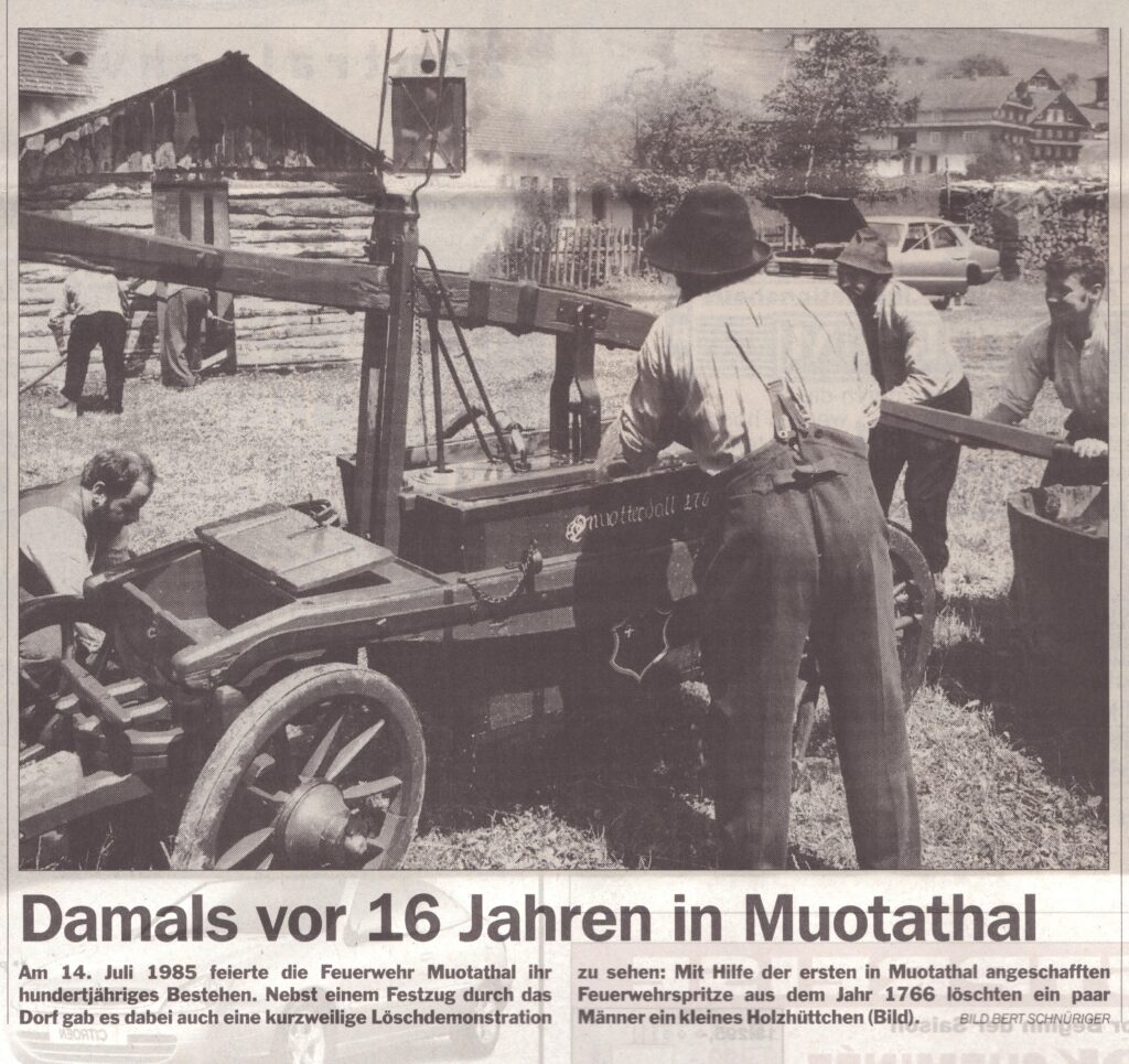 Jubiläum 100 Jahre
Bert Schnüriger, Schwyzer Zeitung, 2001, Ze291