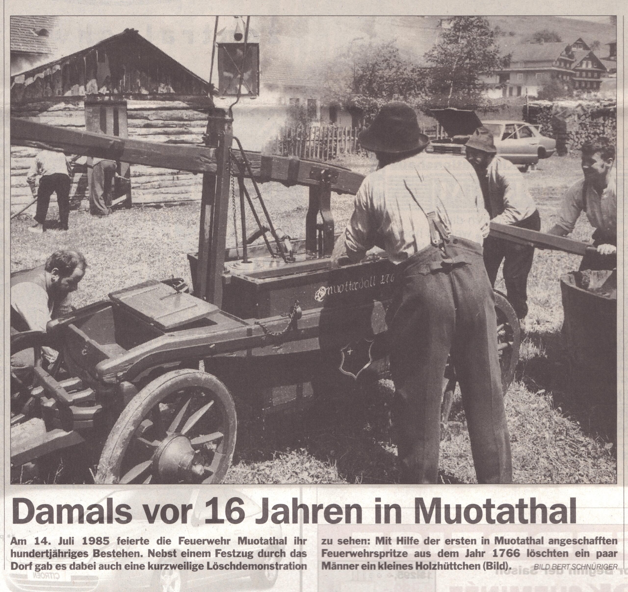 Jubiläum 100 Jahre
Bert Schnüriger, Schwyzer Zeitung,	2001, Ze291