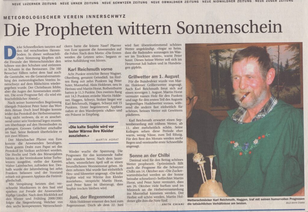 Kari Reichmuth
Anita Chiani, Schwyzer Zeitung, 2001, Ze297