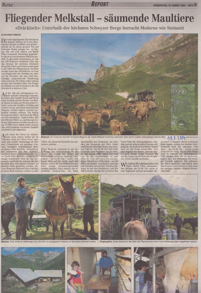 Dräckloch
Ernst Immoos, Bote der Urschweiz, 2004, Ze300