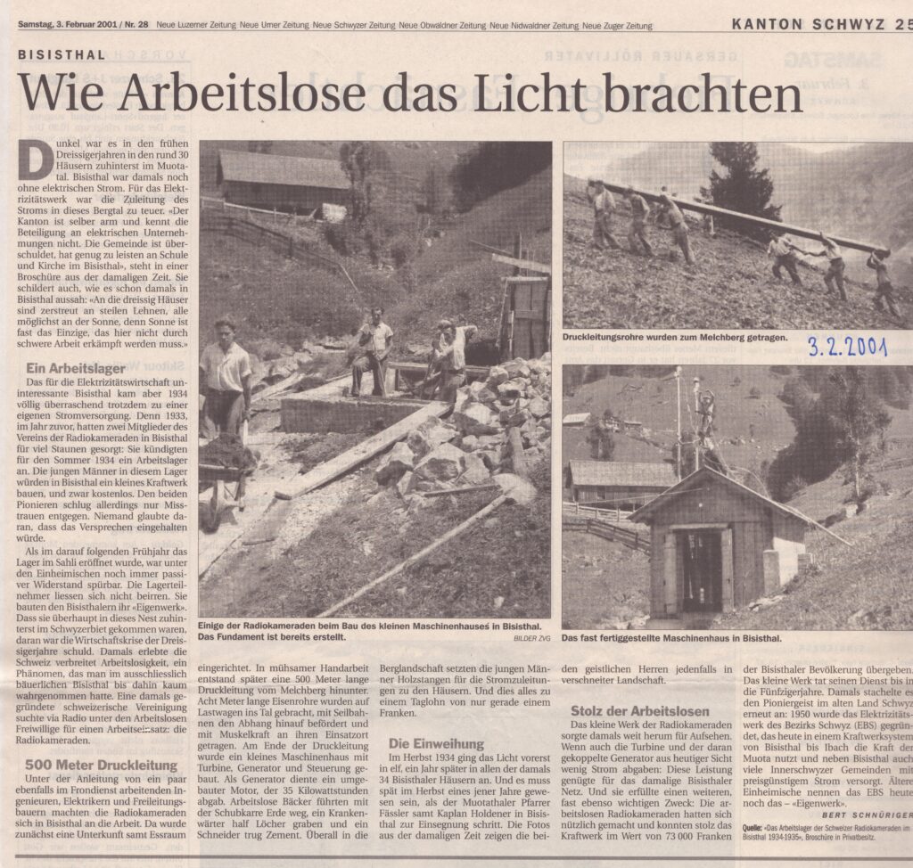 Radiokameraden
Bert Schnüriger, Schwyzer Zeitung, 2001, Ze301
