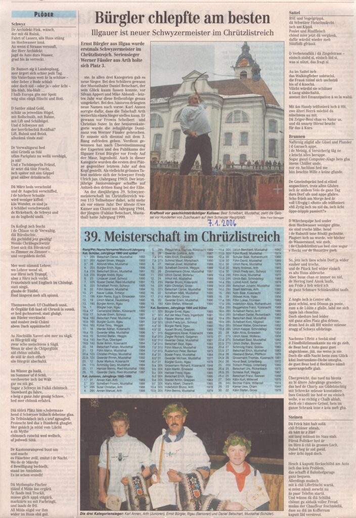 Dreikönigschlepfe
Franz Steinegger,Bote der Urschweiz, 2006, Ze306