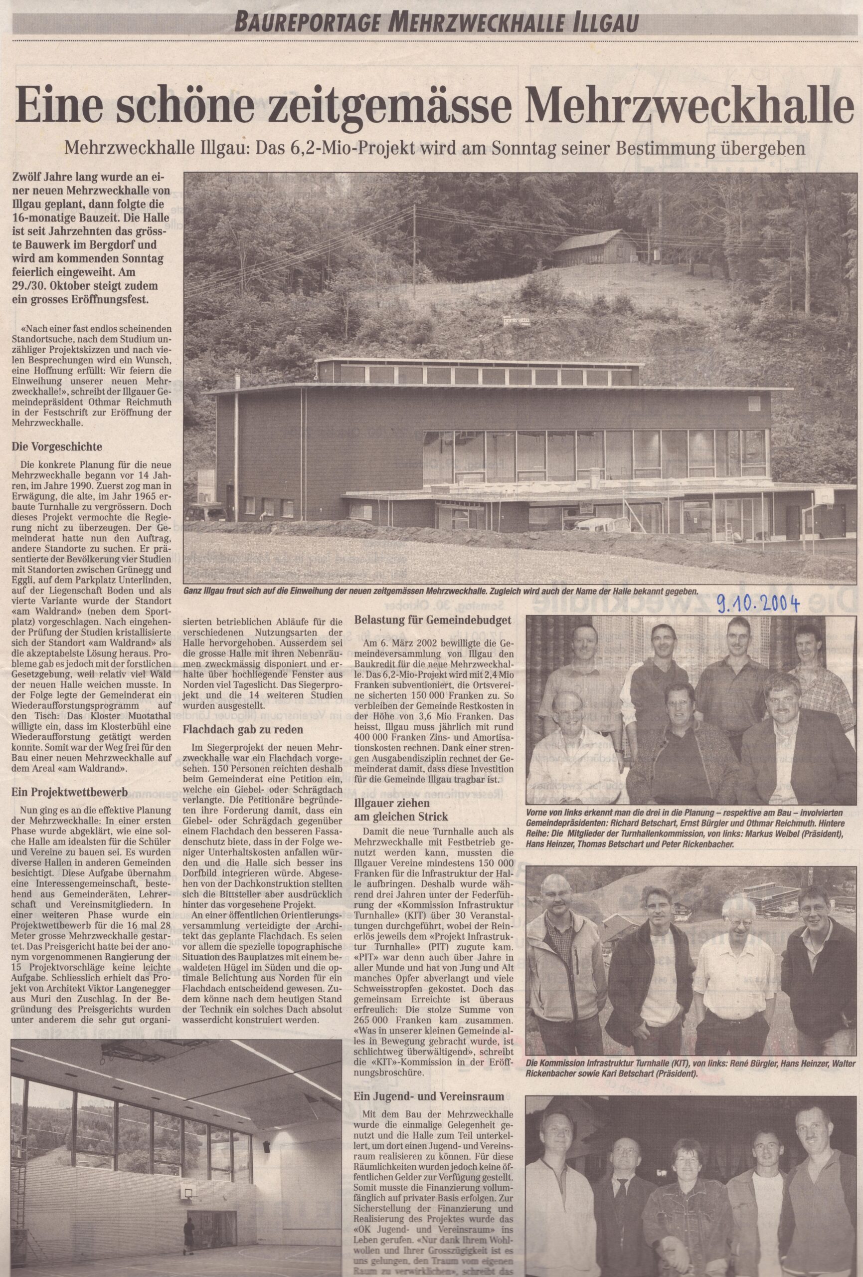 Neue Halle Illgau
Bote der Urschweiz, 2004, Ze316