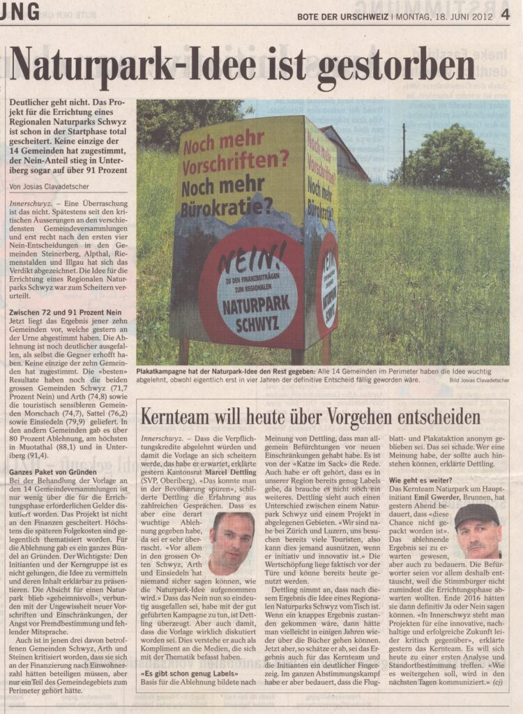 Abstimmung
Josias Clavadetscher, Bote der Urschweiz, 2012, Ze321