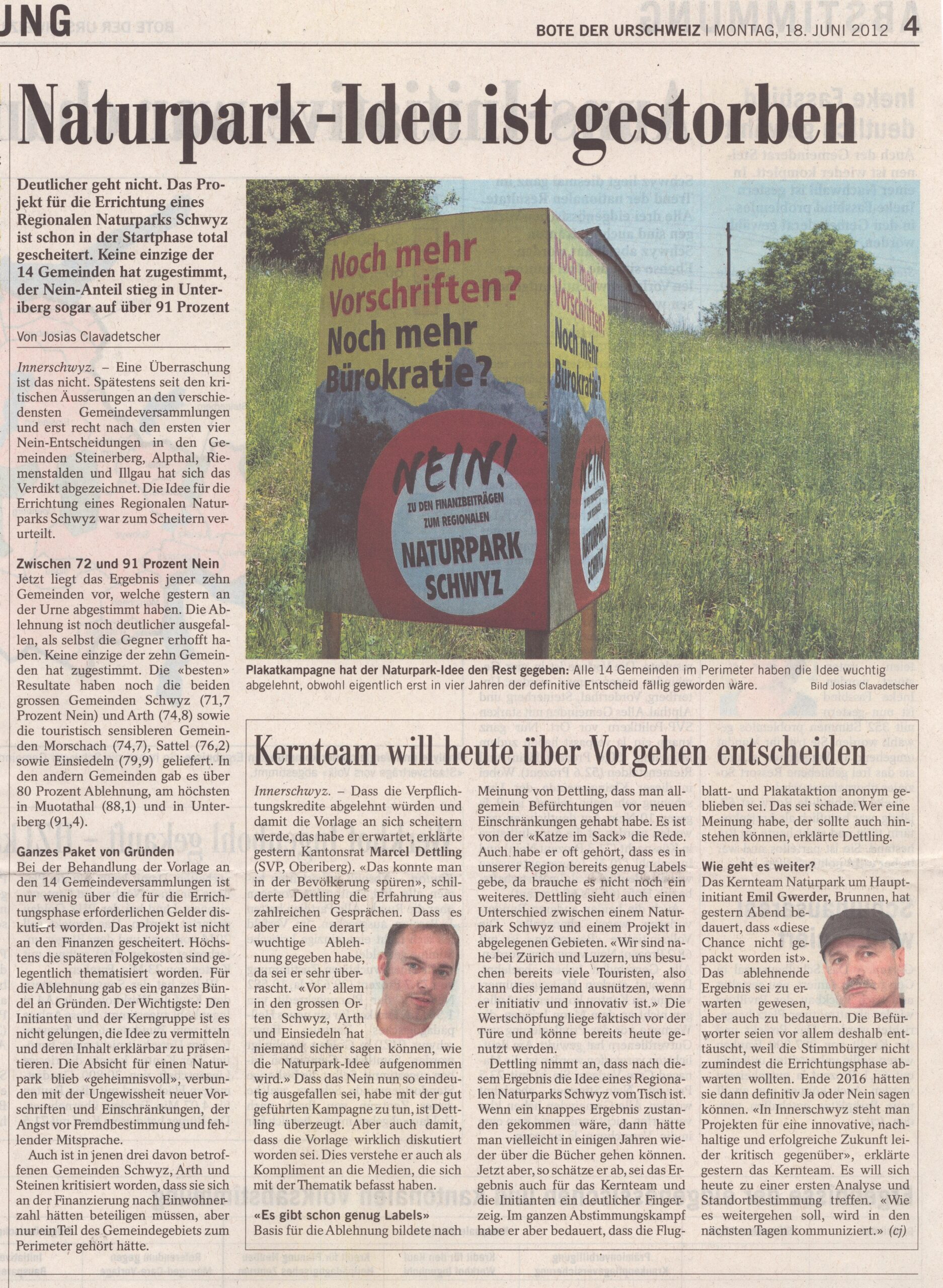 Abstimmung
Josias Clavadetscher, Bote der Urschweiz, 2012, Ze321