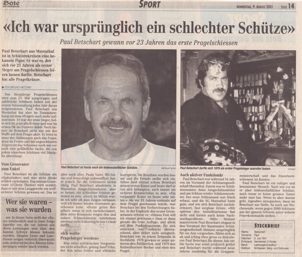 Paul Betschart
Bruno Facchin, Bote der Urschweiz, 2001, Ze322