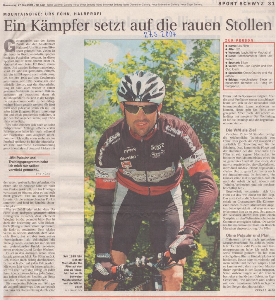Mountainbike
Erhard Gick, Schwyzer Zeitung, 2004, Ze329
