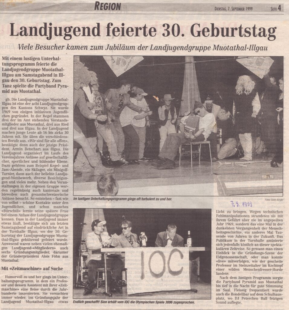 Fest in Illgau
Guido Bürgler, Bote der Urschweiz, 1999, Ze331