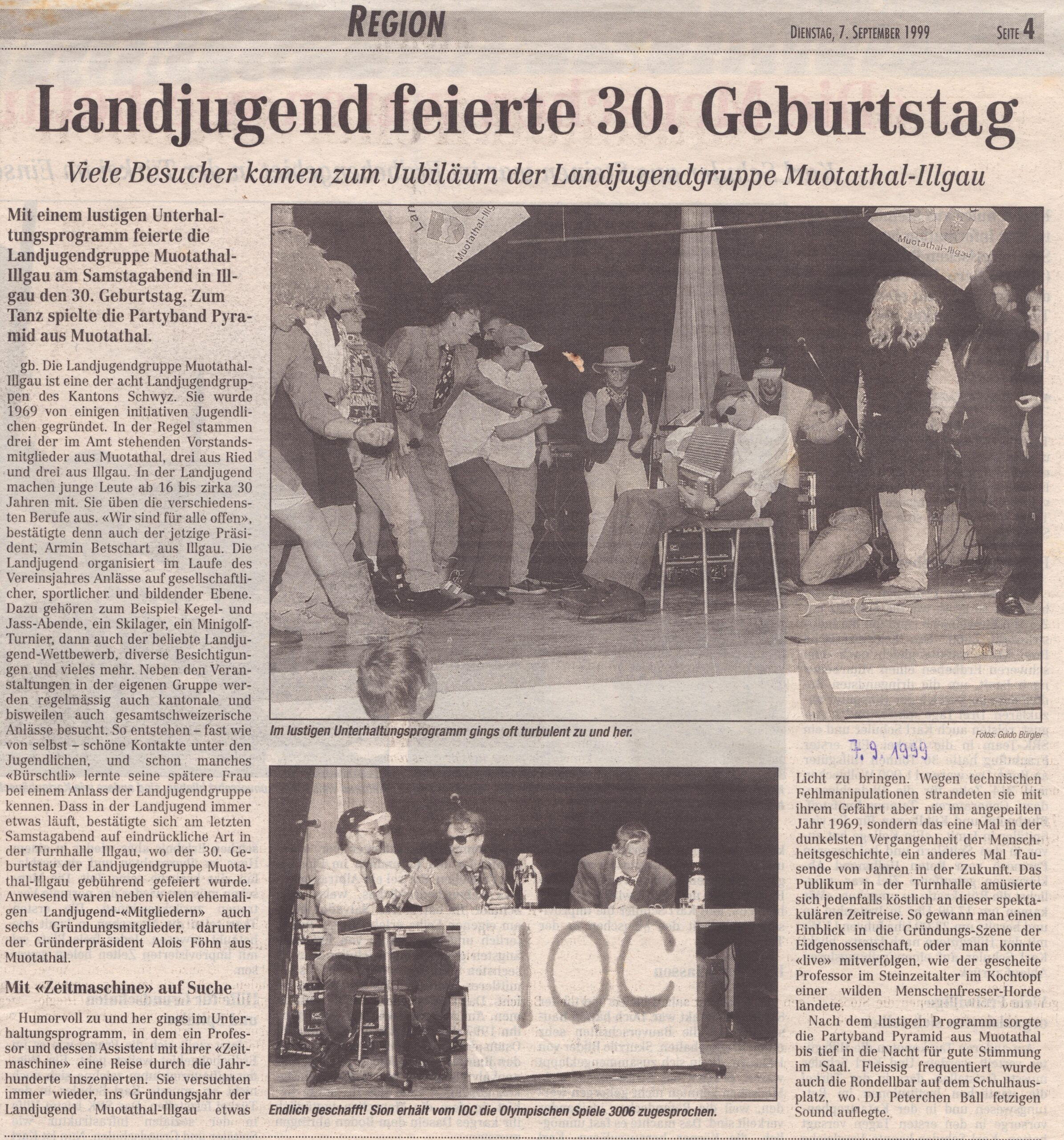 Fest in Illgau
Guido Bürgler, Bote der Urschweiz, 1999, Ze331