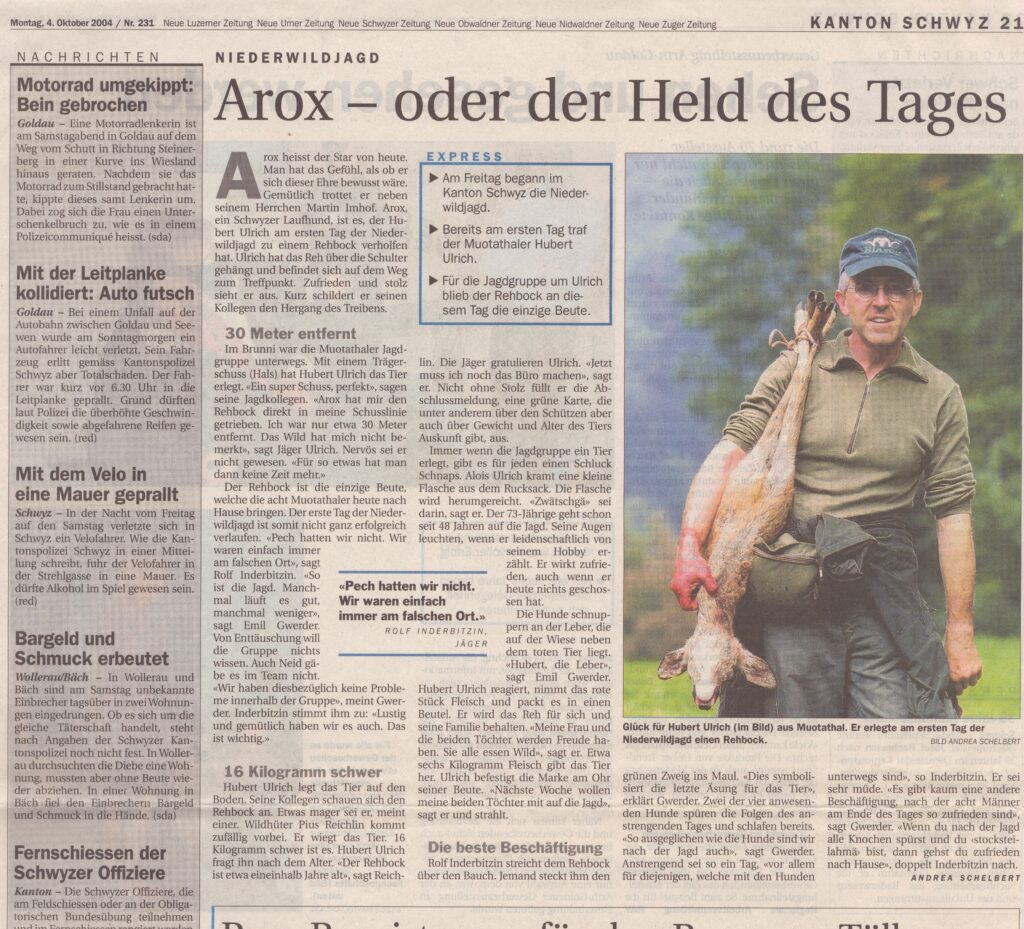 Hubert Ulrich, Andrea Schelbert, Schwyzer Zeitung, 2004, Ze334