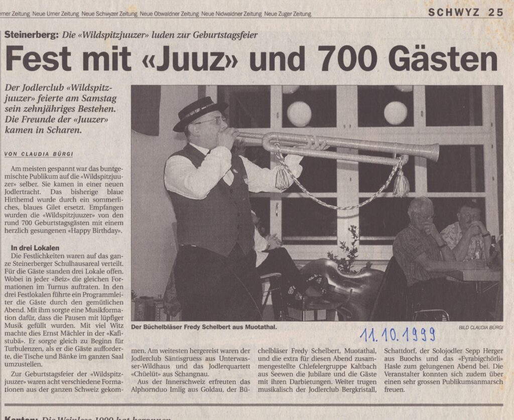 Fest Wildspitzjuuzer
Claudia Bürgi, Schwyzer Zeitung, 1999, Ze337