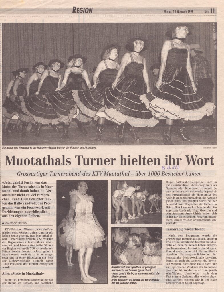 Turnerabend Muotathal
Bruno Facchin, Bote der Urschweizm 1999, Ze343