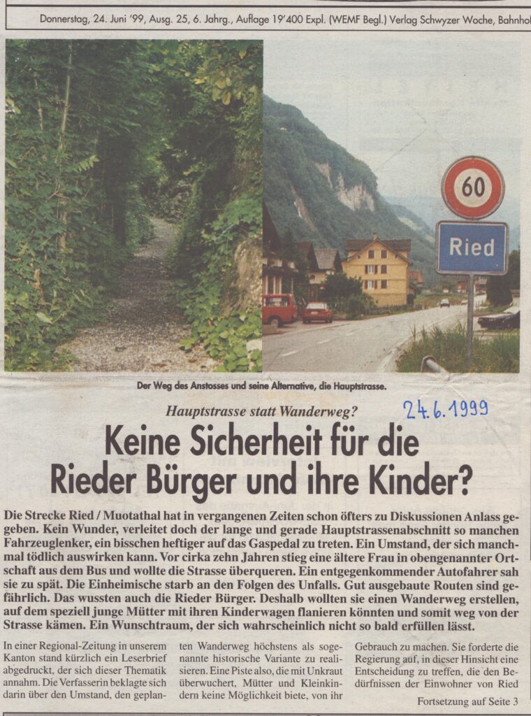 Wandern
Schwyzer Woche, 1999, Ze346