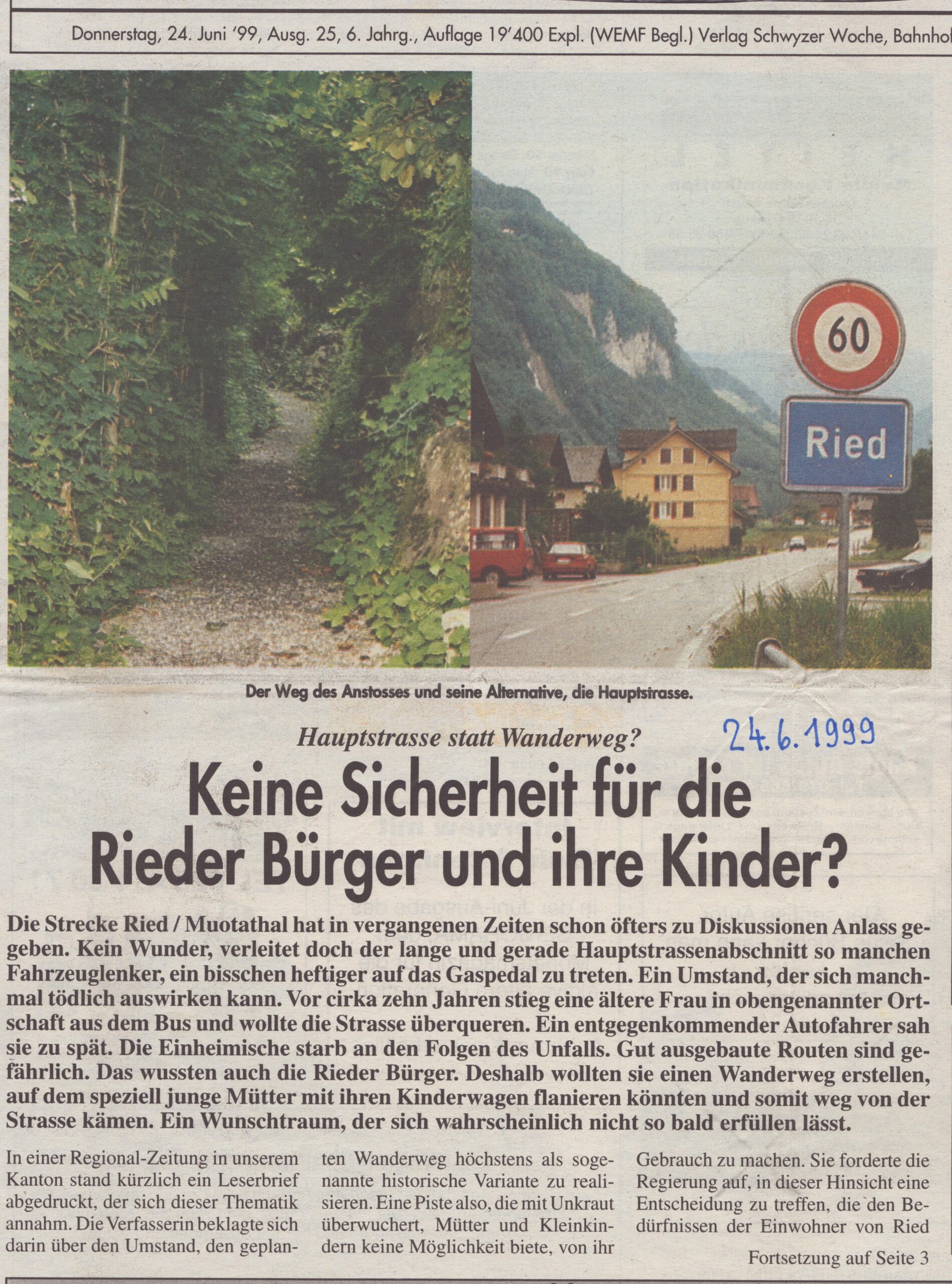 Wandern
Schwyzer Woche, 1999, Ze346